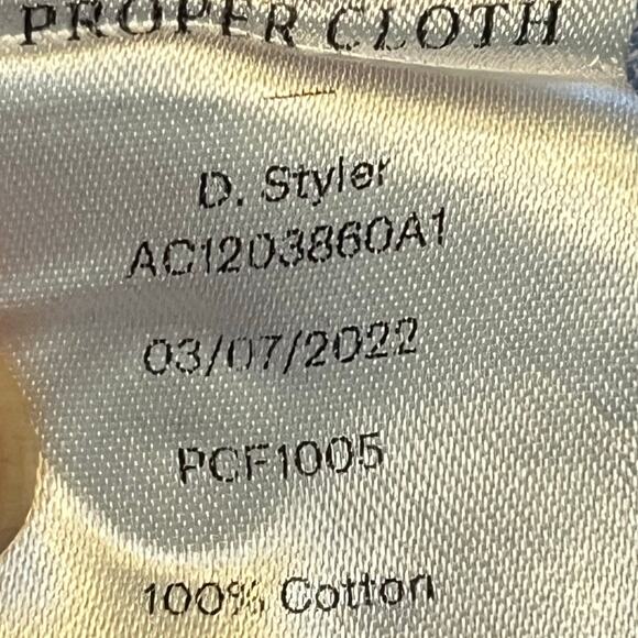 Proper Cloth Mens Size XL Blue Long Sleeve Button Up Collared Dress Shirt Office - Picture 4 of 7